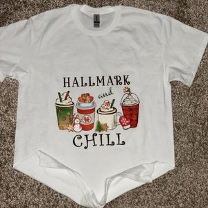 Hallmark and chill sublimation tshirt